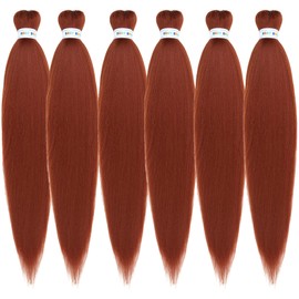 Ginger Pre stretched Braiding Hair Box Braiding Hair Kanekalon Human Braiding Hair 26Inch