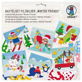 Ursus 8800003F - Craft Set Felt Pictures Winter Friends, Set of Motif Cards, Felt Punch Pieces and Wiggle Eyes, Includes Step by Step Instructions (English language not guaranteed)