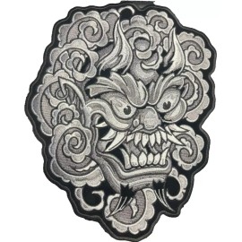 Angry Samurai Large Biker 10 Inch Back Patch Iron on