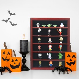 FramePro Shadow Box Frame with Removable Shelves, Deep Memory Box Display Case for Collector, Keepsake Coins Military Medals Pins Wedding Flowers Cherry Finish 12x16