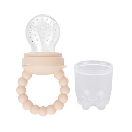 Btspepejoy Fruit Food Feeder Pacifier Fruit Pacifier Feeder Baby Teether Toy Silicone Fruit Feeder Baby Fruit Feeder Pacifiers (Khaki)