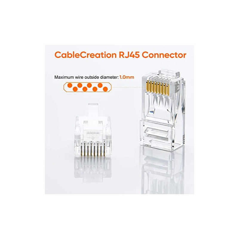 CableCreation Conectores Cat6 RJ45, paquete de 100 extremos Cat6 RJ45,