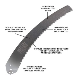 S-15 15-inch (380mm) Heavy Duty Tri-Edge Pole Saw Replacement Blade