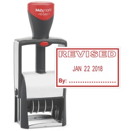 Heavy Duty Date Stamp with"Revised" Self Inking Stamp - RED Ink)