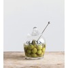 Creative Co-Op Clear Glass "OLIVE" Jar with Lid & Slotted