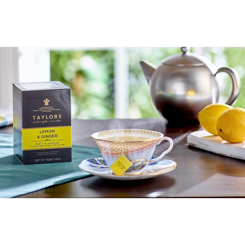 Taylors of Harrogate Lemon and Ginger Tea, 20 Teabags, Pack