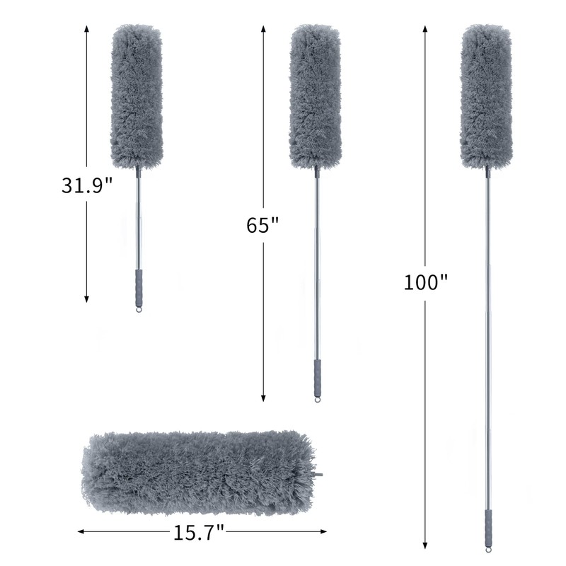 BOOMJOY Microfiber Feather Duster with 100 inches Extension Pole, Dusters