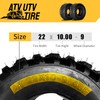 MOTORHOT Set of 2 ATV Tires Mud Tires 22x10-9 22X10X9