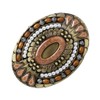 WANLIAN Bohemia Belt Buckle,Celtic Indian Gemstone Totem Oval Style Western