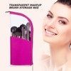 couragejoy Travel Make-up Brush Holder Organizer Bag，Clear Plastic&Oxford Cosmetic Zippered