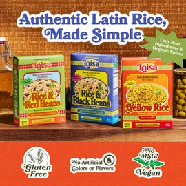 Loisa Premium Latin Rice & Beans, Premium Latin Rice, Non-GMO, No MSG, No Artificial Flavors, No Artificial Colors, Organic Spices, 7 oz, Variety Pack