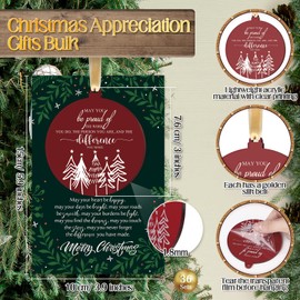 Suzile 36 Sets Christmas Appreciation Gift for Coworkers Red Acrylic Christmas Tree Ornaments May You Be Proud Round Pendant Hanging Ornaments Thank You Gifts Bulk for Employee Teacher Nurses Students
