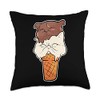 Poodle and Cat Ice Cream Shop Owner Throw Pillow