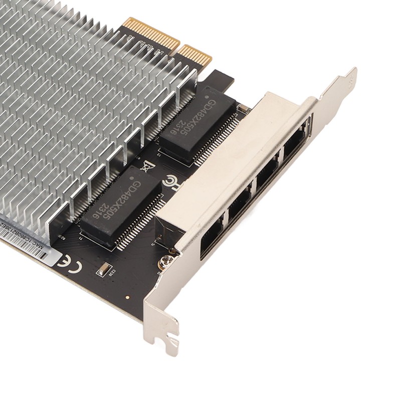 PoE Network Card 4 RJ45 Ports PCIe Slot 2.5G 30W