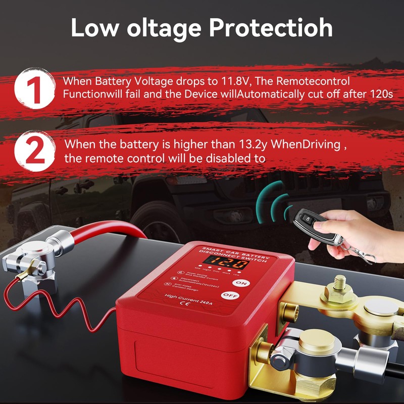 Lizekm Kill Switch for Car - Remote Battery Disconnect Switch