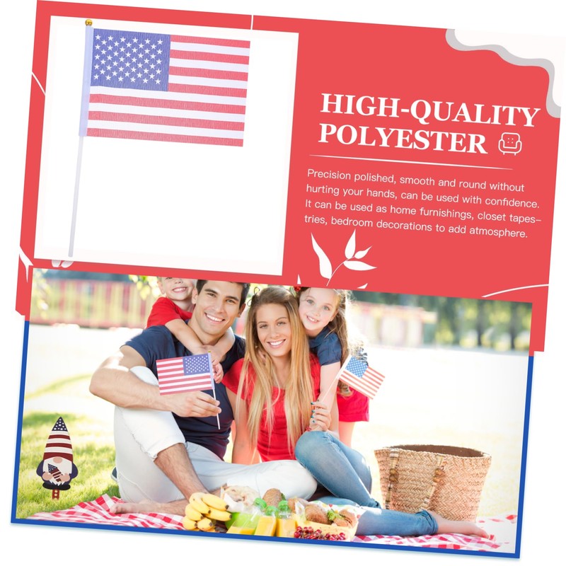 Sosoport Usa Flags 100pcs Handheld Flags Rainproof Fade-resistant Ideal for