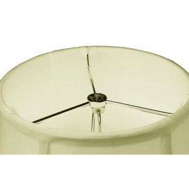 9x18x13.5 Egg Shell Shantung Bell Lampshade with Brass Spider Fitter - Perfect for Table and Floor Lamps - Large, Egg Shell