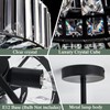 DAFKOS 4 Lights Modern Crystal Chandelier Black Round Semi Flush
