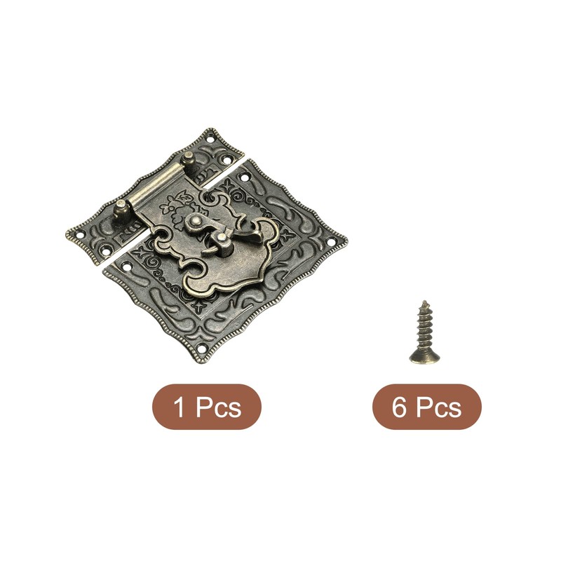sourcing map Hasp Clasp Latch Lock, 82 x 85mm Decorative