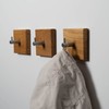 WOODS Square Wooden Coat Hooks, Handmade in Bavaria, Individually or