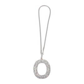 ACROPIX 1 Pc Metal Faux Crystal Letter O with Rhinestones Car Rear View Mirror Pendant Accessories Car Hanging Ornament Multicolor