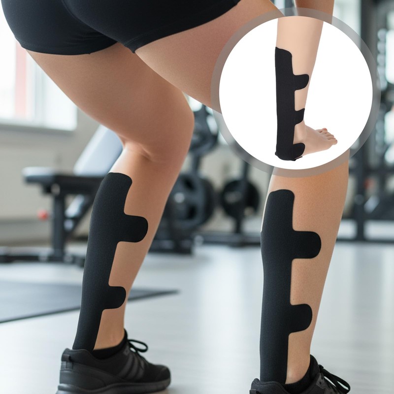 12Pcs Precut Achilles Tendonitis Kinesiology Tape, Achilles Tendon Ankle Tape,