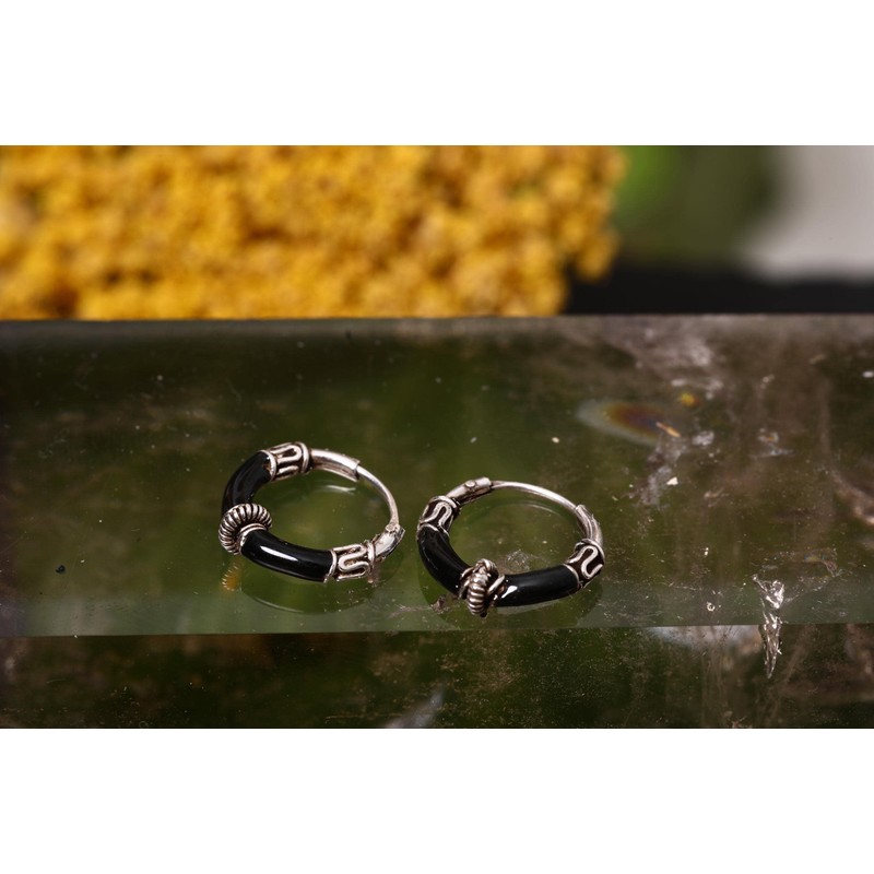 WINDALF Vikings Azuari Hoop Earrings 13 mm Silver Wheel with