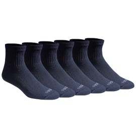 Dickies Men's Dri-Tech Moisture Control Quarter Socks Multi-Pack, Essential Worker Navy (6 Pairs), Shoe Size: 6-12