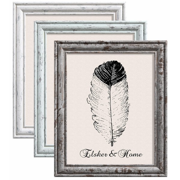 ELSKER&HOME 8 x 10 Picture Frame Set of 3, Rustic