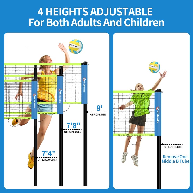 20FT Outdoor Volleyball Net Set System for Backyard Beach with