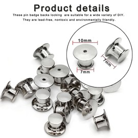Betoplin 30 Pieces Pin Backs Locking, Metal Pin Backings Pin Keepers Clasp for Brooches, Silver