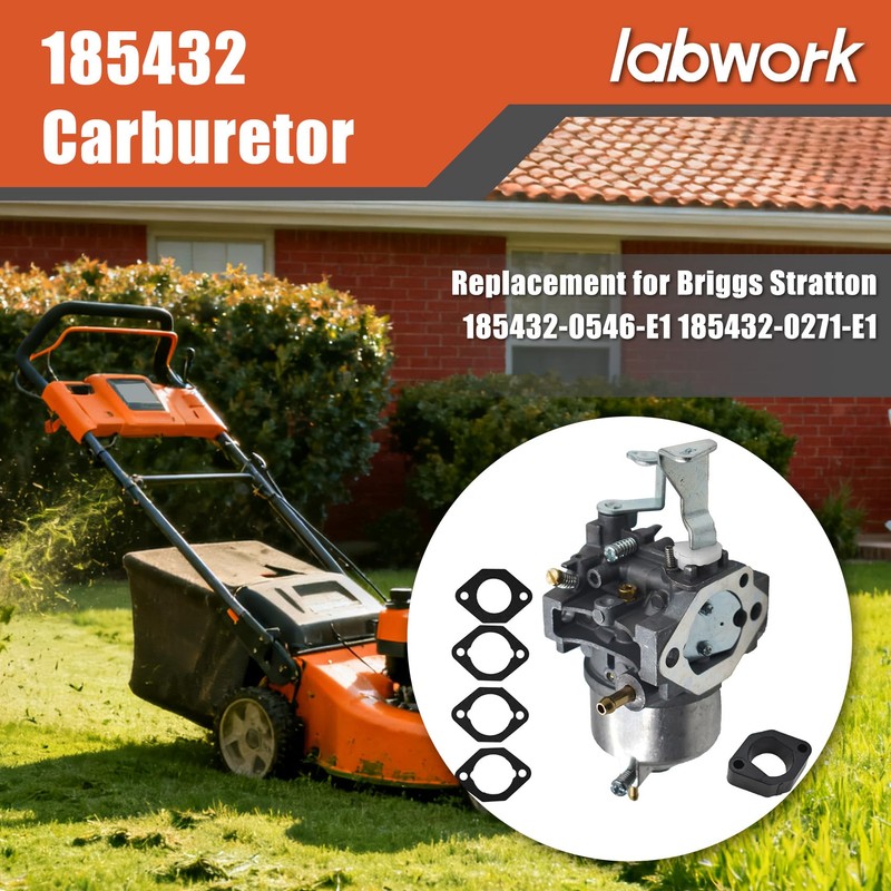 labwork 715670 Carburetor with Gaskets Replacement for Briggs Stratton 185432-0271-E1