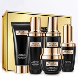 VENZEN Niacinamide Advanced Skin Care Gift Hydrating Repair Anti-Aging Essence Moisturizing Nutrition Milk 5 PCS SET 100g + 120ml + 120ml + 30ml + 50g