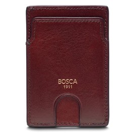 Slim Card Case Polished Old Leather Dark Brown