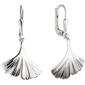 JOBO Earrings in Ginkgo Ginkgo Rhodium-Plated 925 Sterling Silver Drop Earrings