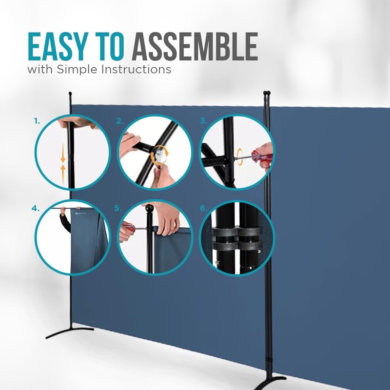 SteelAid Room Divider (Double Panel) – Folding Partition Privacy Screen