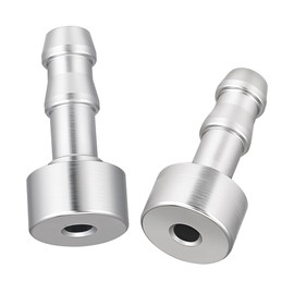EVIL ENERGY 1/4" Weld On Hose Barb Tail Nipple On Bung Fitting Adapter Natural Aluminum 2PCS