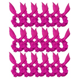 Amariver 15pcs Hotpink Bow Scrunchies for Women Hair Ties with Bow Silk Scrunchies Satin Scrunchies for Thick Thin Hair Bunny Ear Scrunchies Cute Hair Accessories for Women Girls