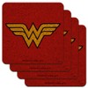 Wonder Woman Classic Logo Low Profile Novelty Cork Coaster Set