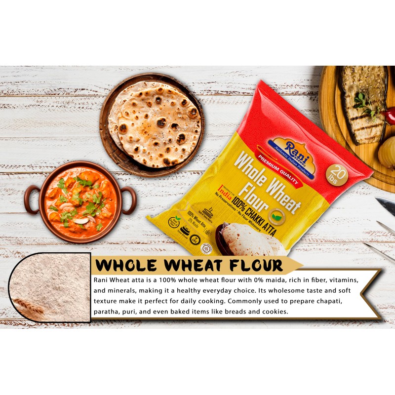 Rani Chapati Flour (100% Pure Whole Wheat Chakki Atta), For
