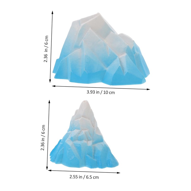 Mobestech 2pcs Miniature Floeberg Model for Fish Tank Realistic Iceberg