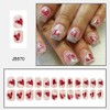 Valentines Press on Nails Short Square Red Hearts Fake Nails