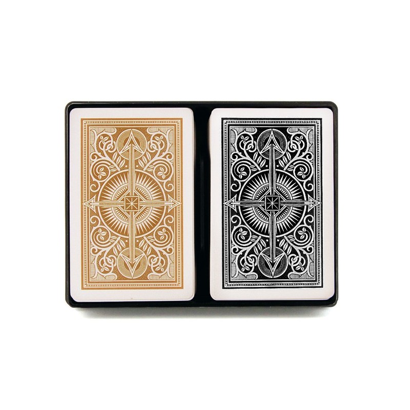 Kem Playing Cards Arrow Black and Gold Bridge Size Jumbo