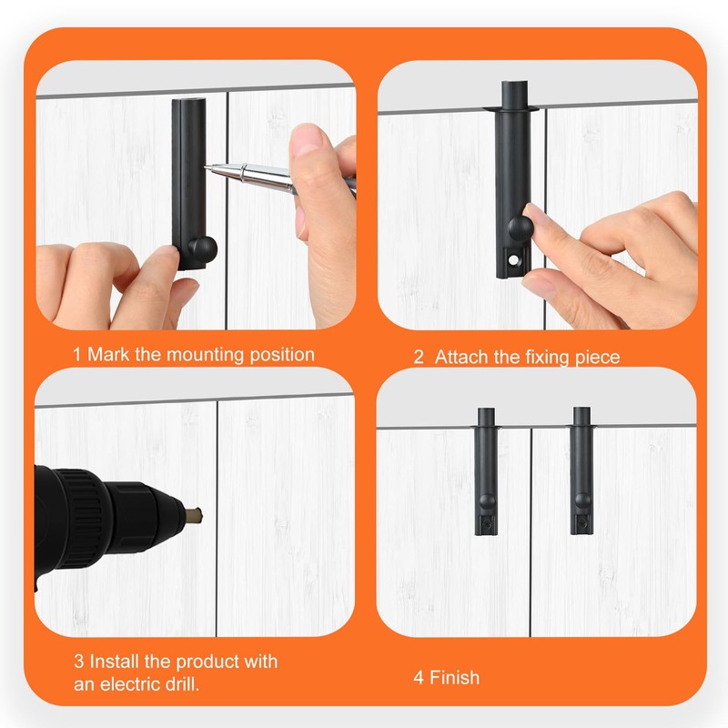 KOVOSCH Solid Brass Surface Bolt 4 Inch, Heavy Duty Concealed