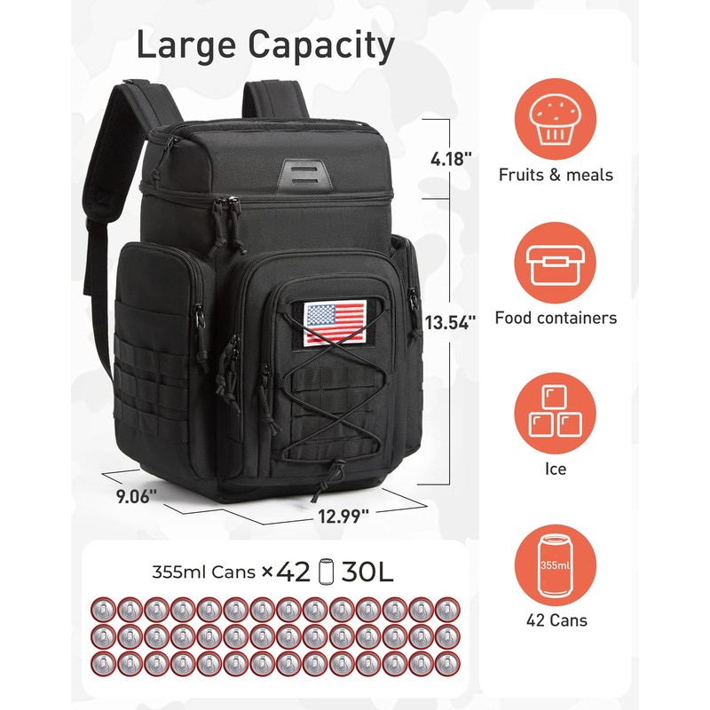 TOURIT 30L (42 Cans) Tactical Cooler Backpack – Military-Grade Insulated