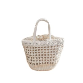 Lope Picnic Passage GIX12190 Tote Bag, Smooth Hand Mesh Drawstring Bucket Tote Bag, Off Sub
