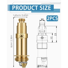 TPZORJX 2 Pieces Pop Up Screw for Sink Drain, Spring Bolt for Pop Up Drain Fitting, Brass Spring Bolts, Pop Up Screw Drain Replacement Part Screws, Brass Pop-Up Drain Valve (M16)