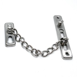 Front Door Security Chain Latch Silver 2ea