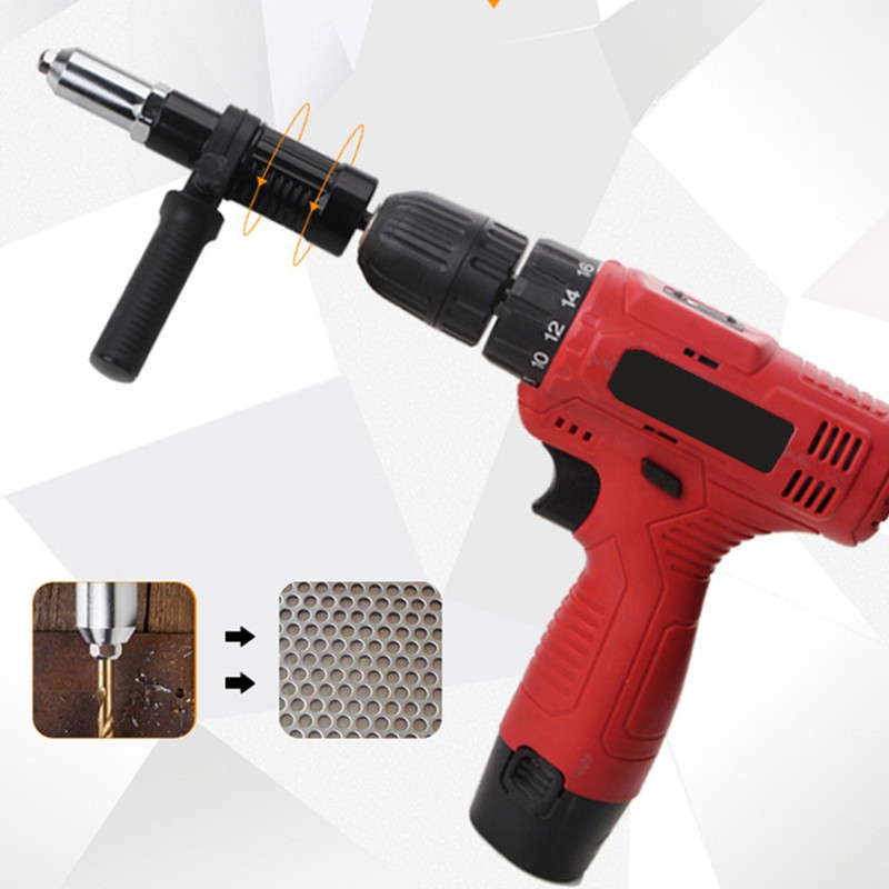 Rivet Gun Adatper Riveter Drill Converter Attachment Electric Power Drill