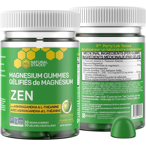 NATURAL STACKS Natural Stacks Magnesium Gummies ZEN with L-Theanine &